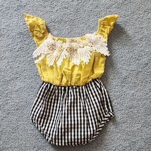 Yellow and Black Gingham Kids Bottoms